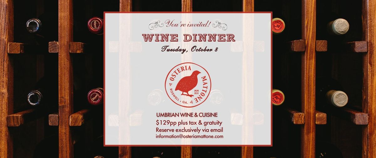 Osteria Mattone Umbrian Wine Dinner