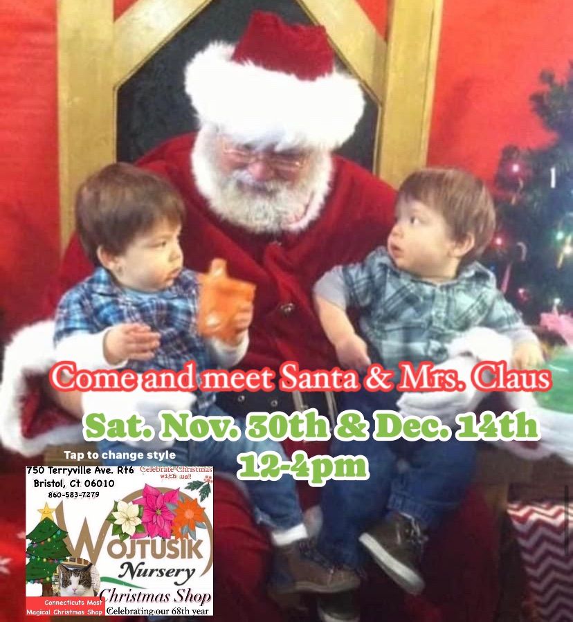 Santa & Mrs. Claus, Elves, Train & Petting Zoo Sat. Nov. 30th & Dec. 14th 12-4pm 