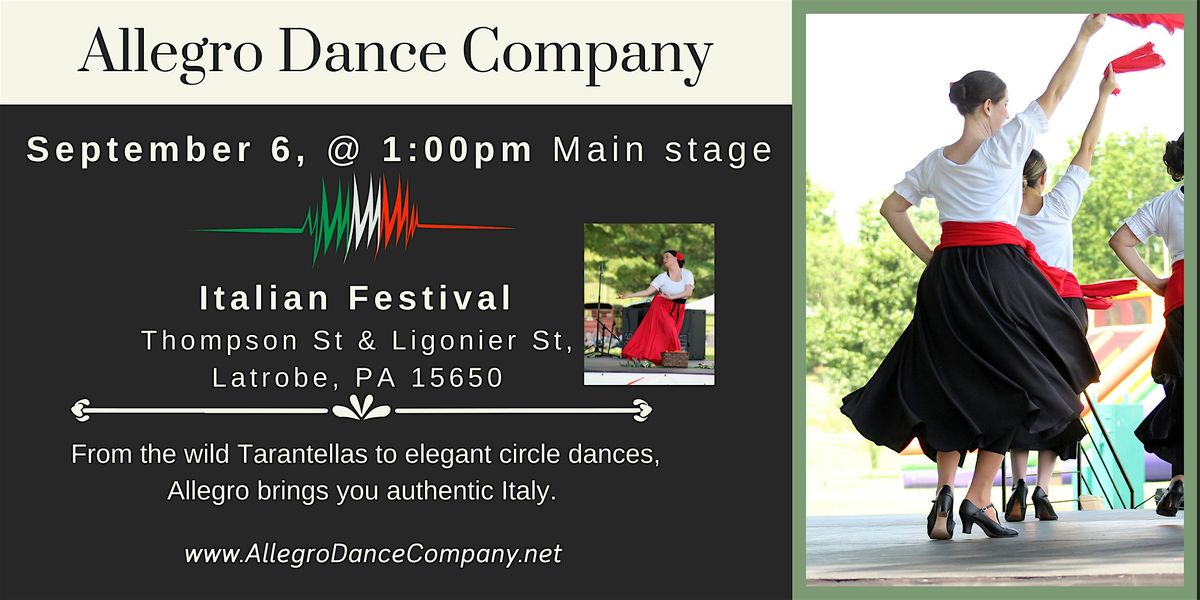 Italian dance performance for Italian fest in Latrobe PA