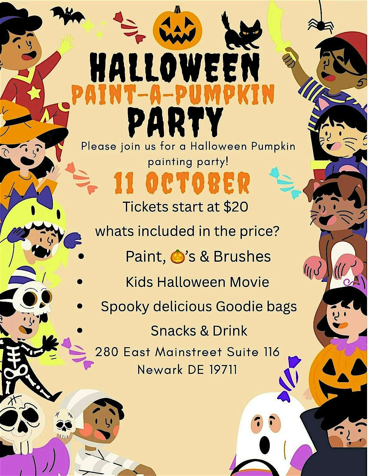 Halloween paint-a-pumpkin party