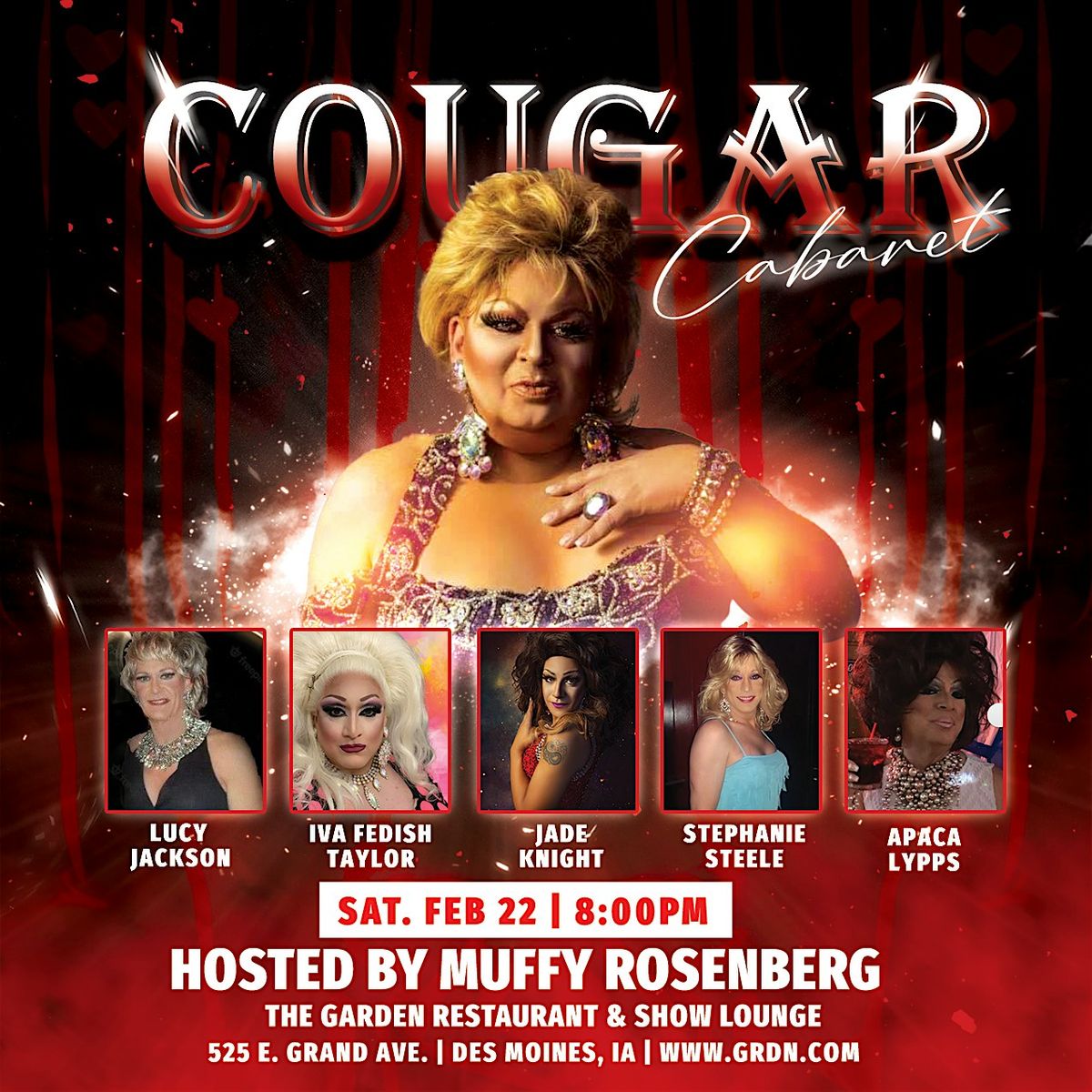 Sat Feb 22 Drag Show - 8pm Table reservation only