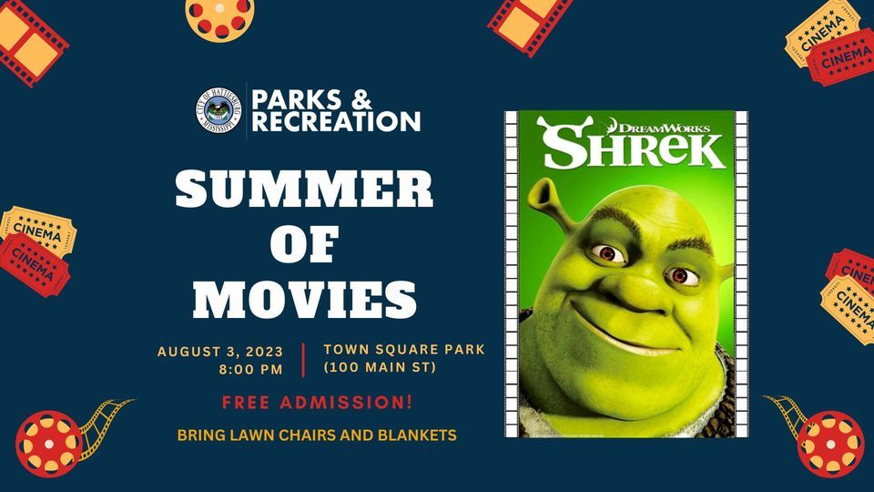 Shrek Outdoor Movie Showing, Town Square Park, Hattiesburg, 3 August 2023