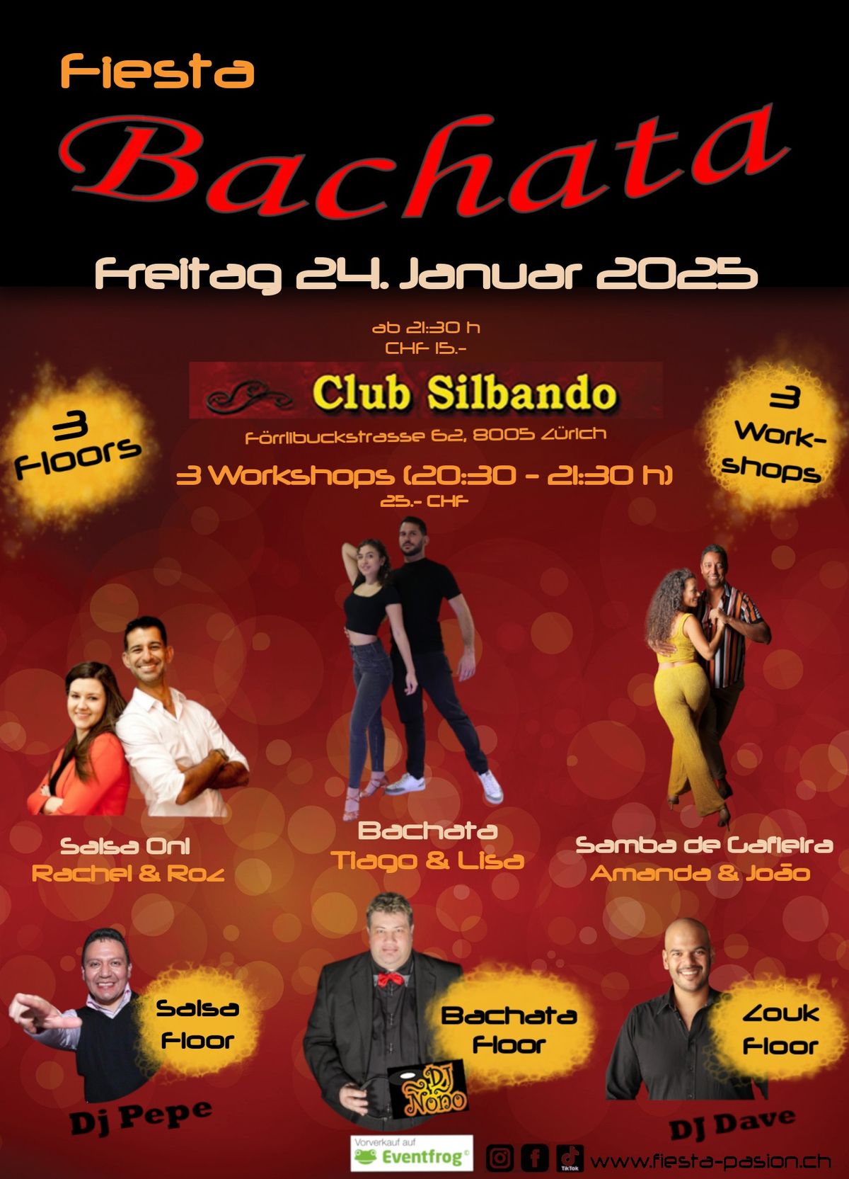 Fiesta Bachata - 3 Workshops und 3 Floors