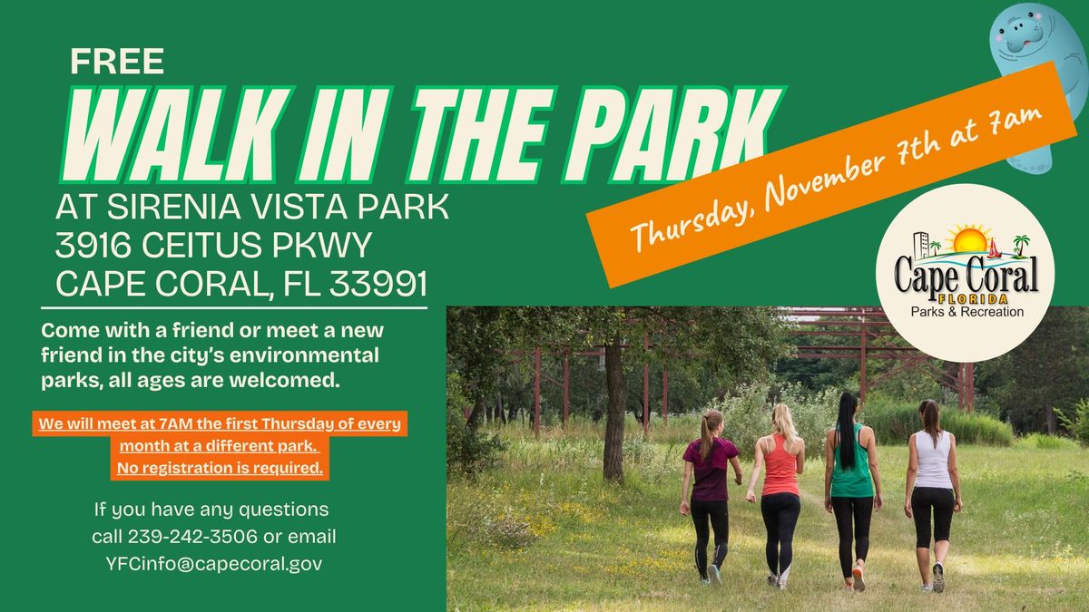 Free Walk In The Park at Sirenia Vista