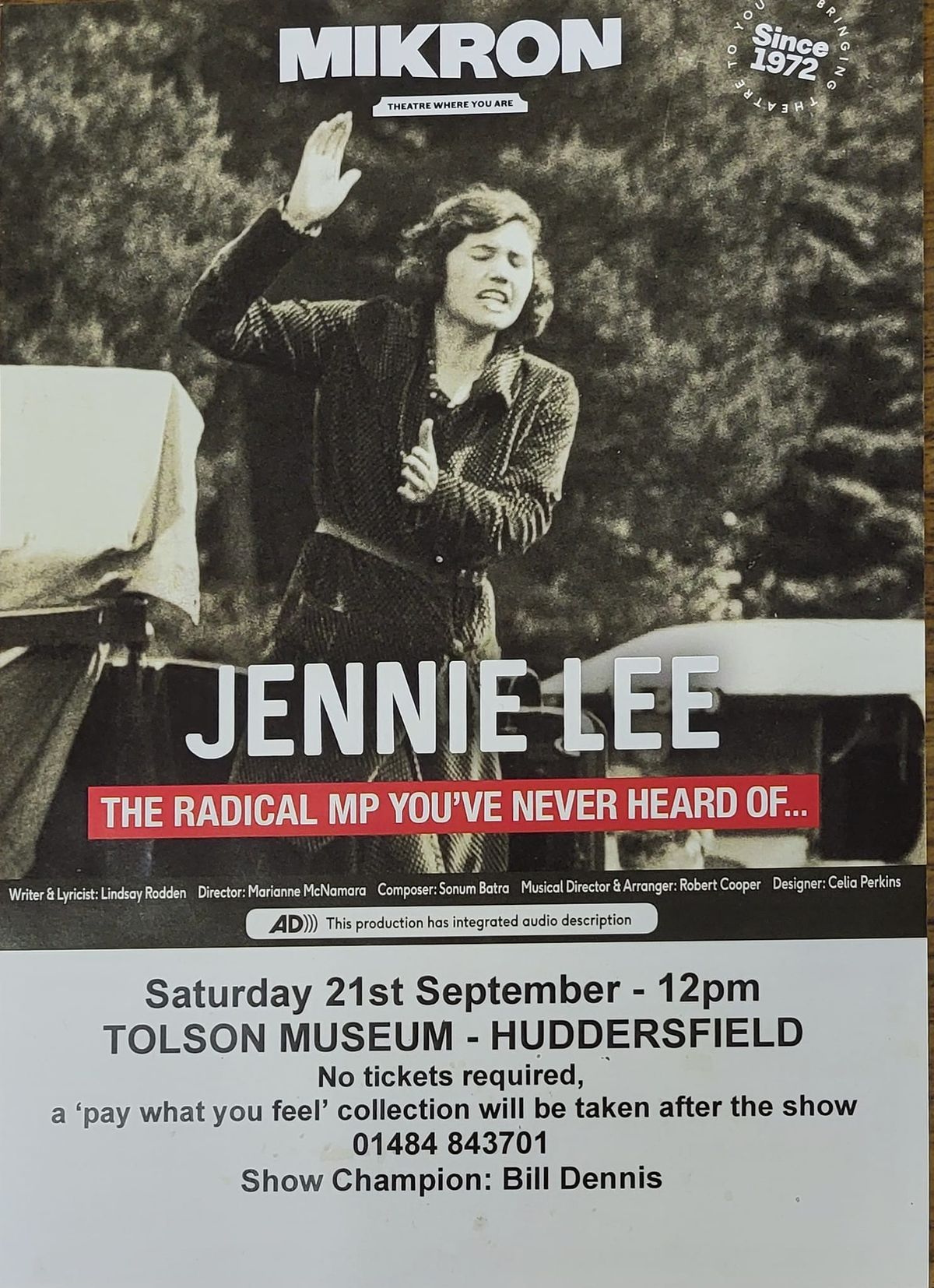 Micron Theatre presents: Jenny Lee, the radical MP you've never heard of...