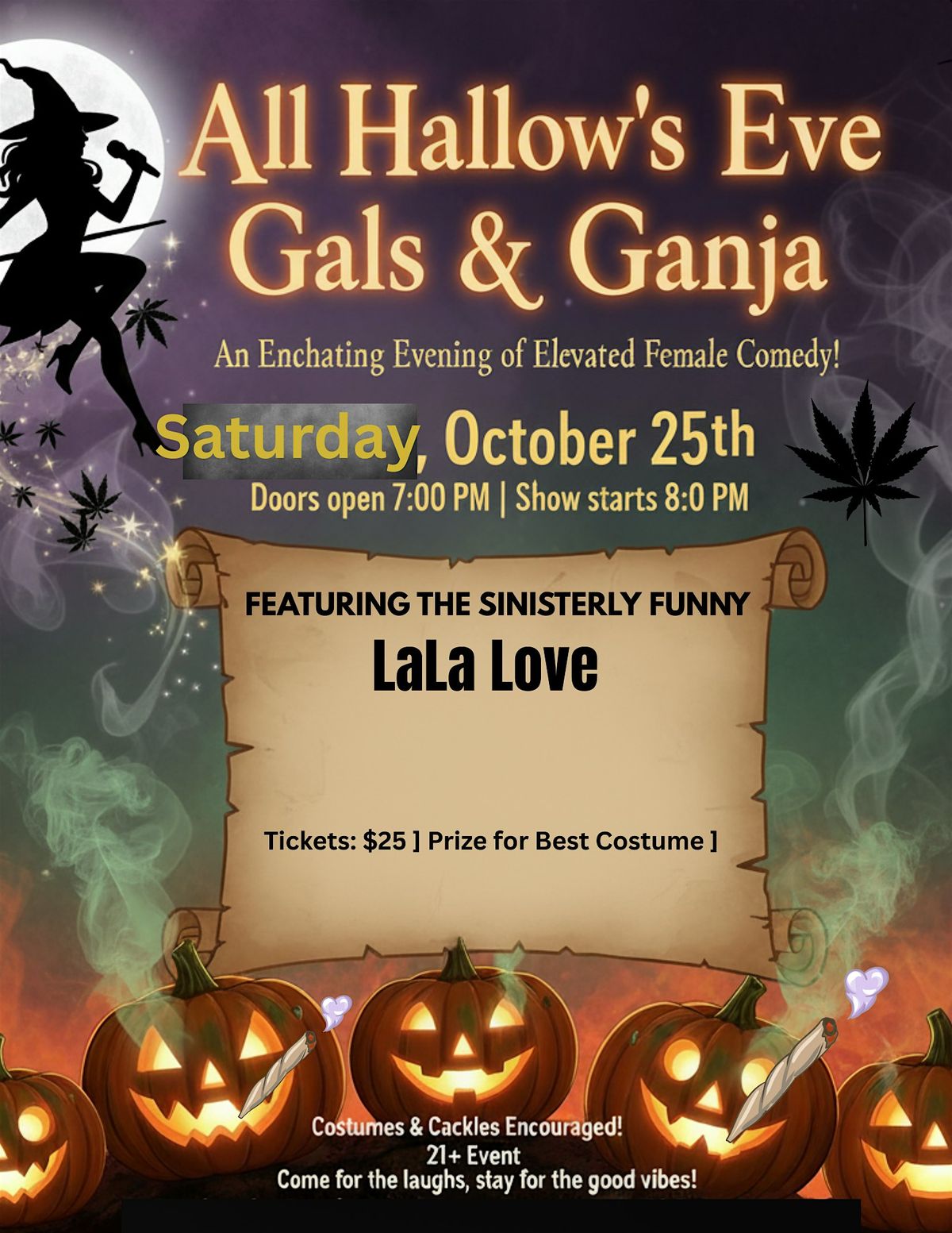 All Hollow's Eve Gals & Ganja Comedy Show Halloween Party