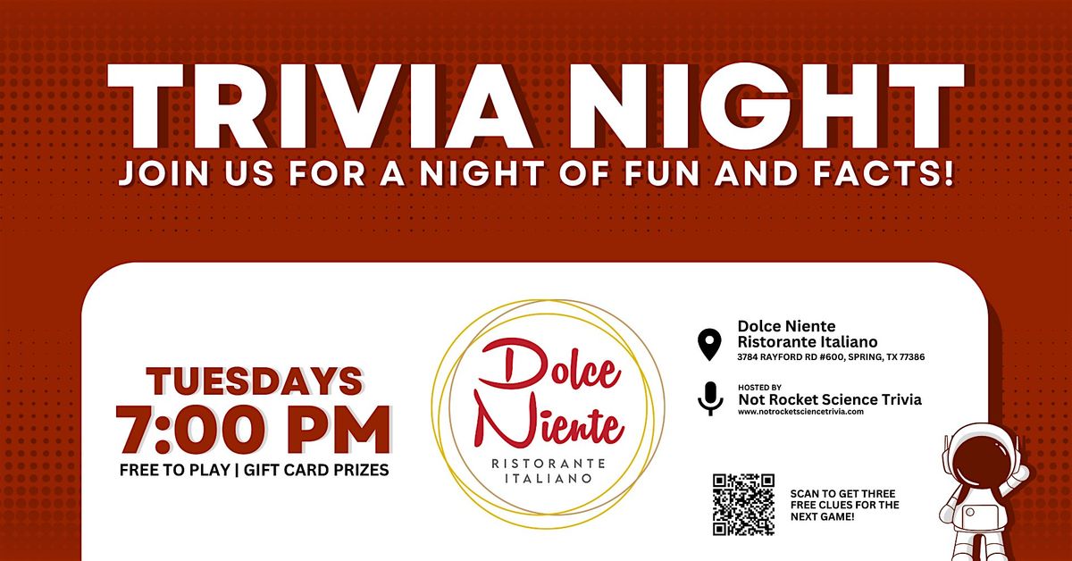 Trivia Night at Dolce Niente Ristorante Italiano