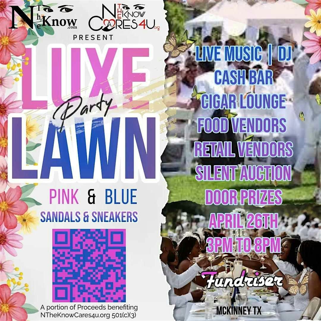 Luxe Lawn Party "Pink and Blue"  Sandals and Sneakers