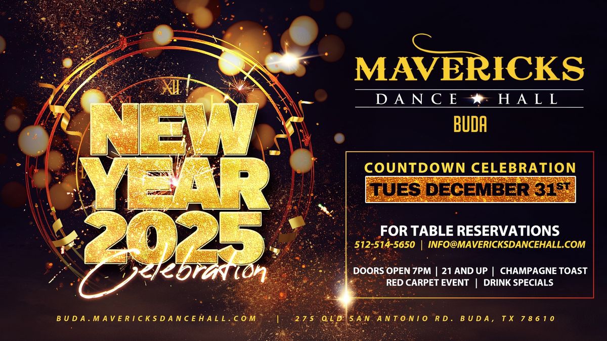 New Year's Eve 2025 at Mavericks Dance Hall!