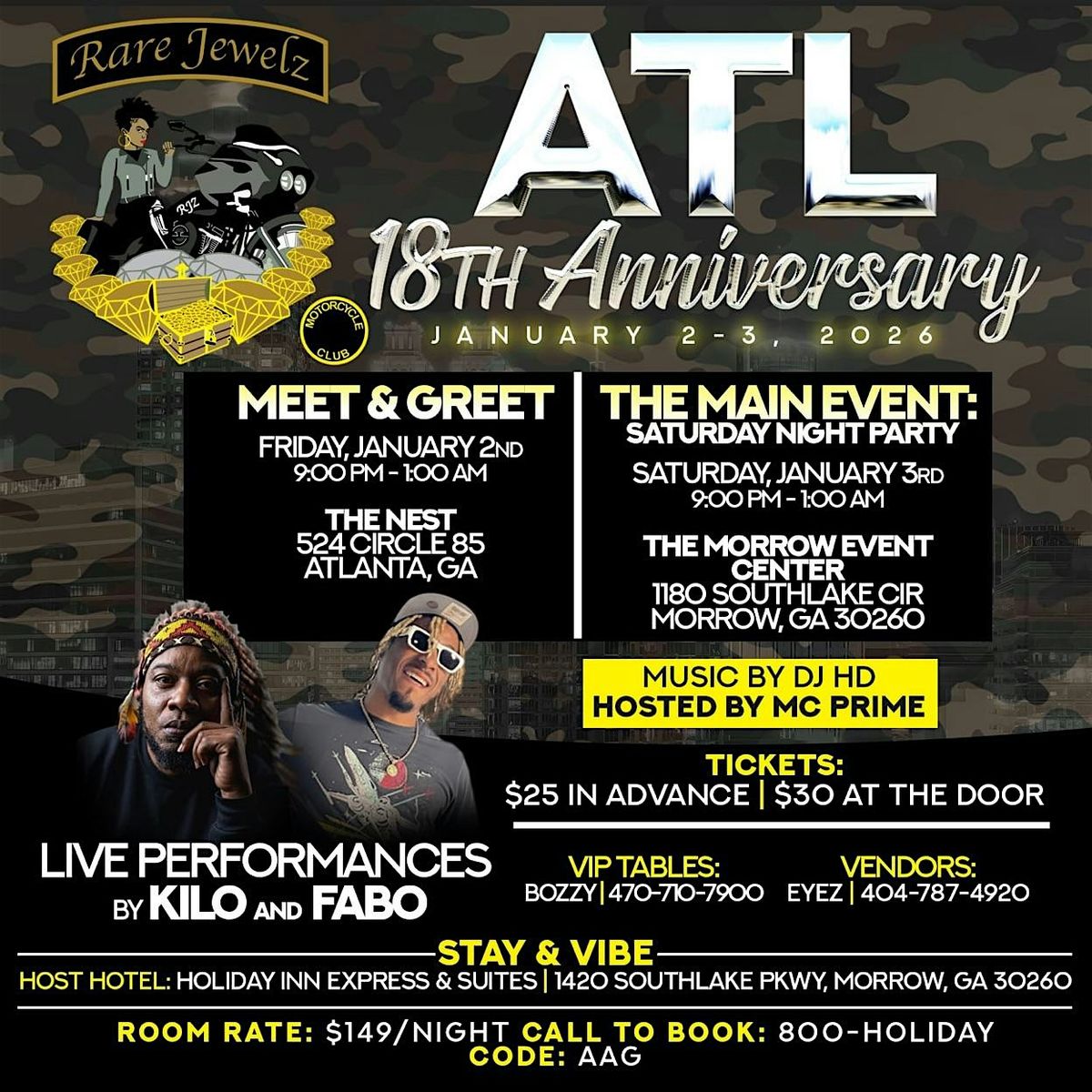 Rare Jewelz MC ATL 18th Anniversary
