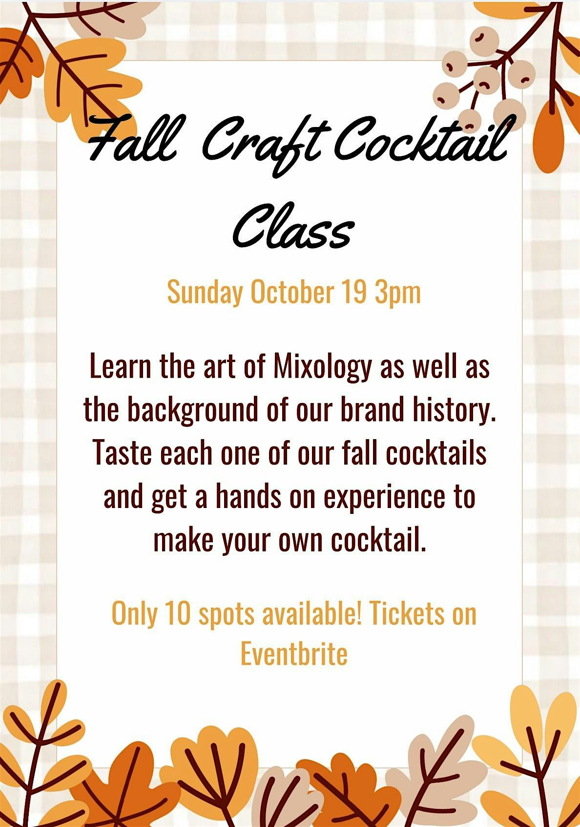 Fall Craft Cocktail Class