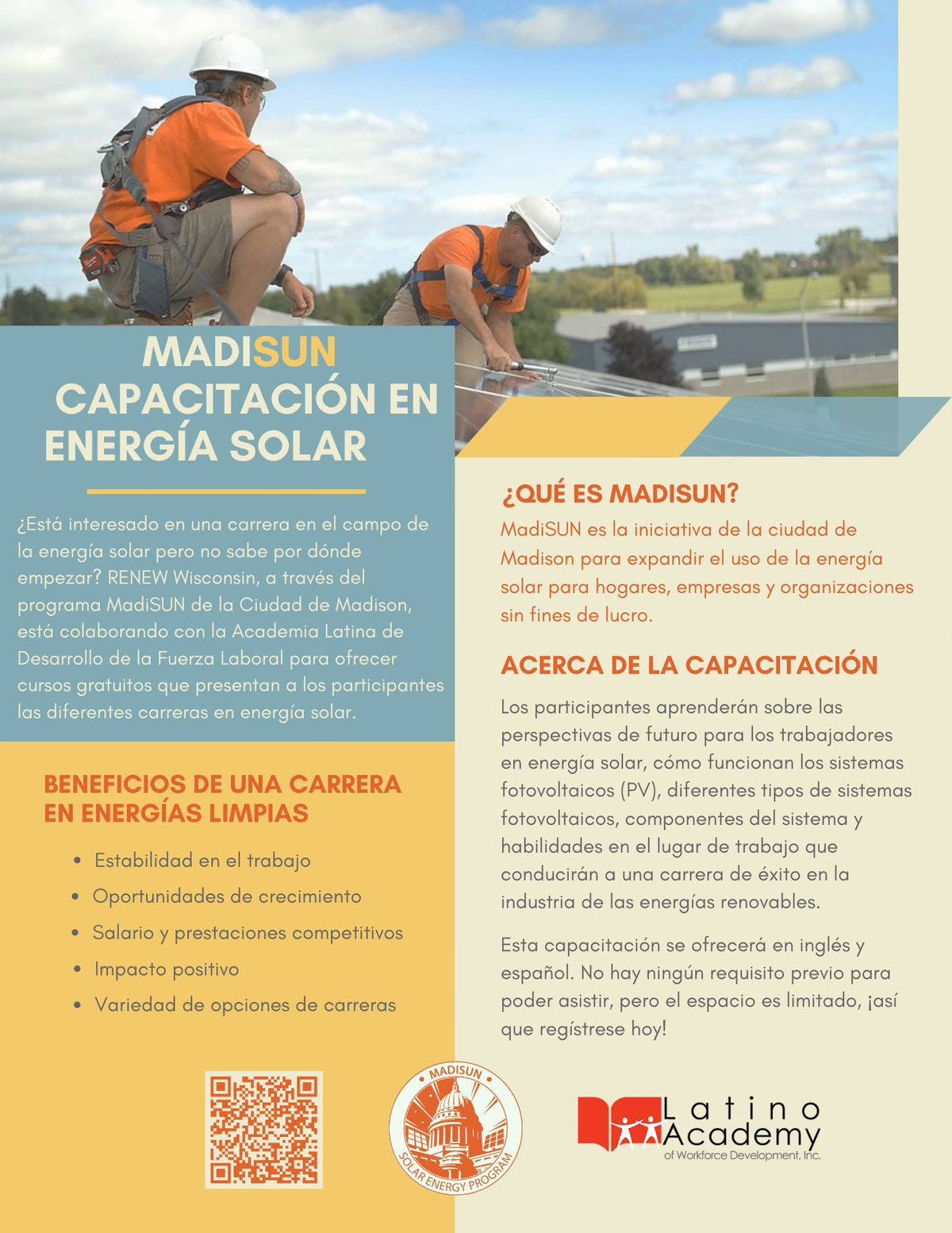 MadiSUN Capacitaci\u00f3n En Energ\u00eda Solar \/ MadiSUN Workforce Training