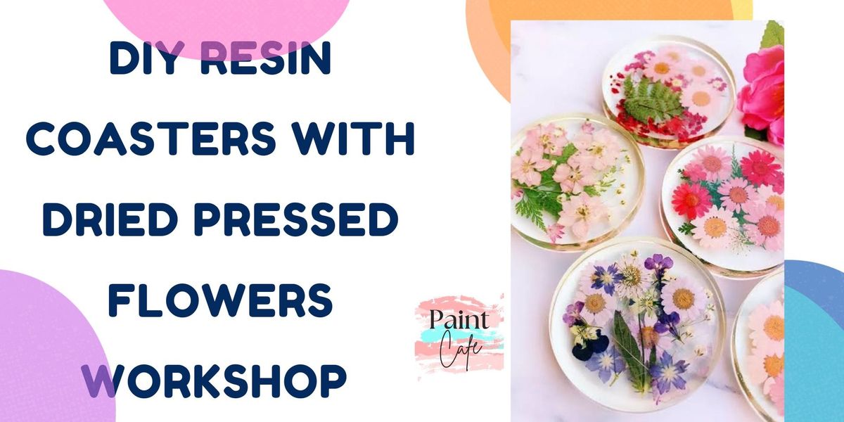 DIY Resin coasters with pressed flowers - 4 set