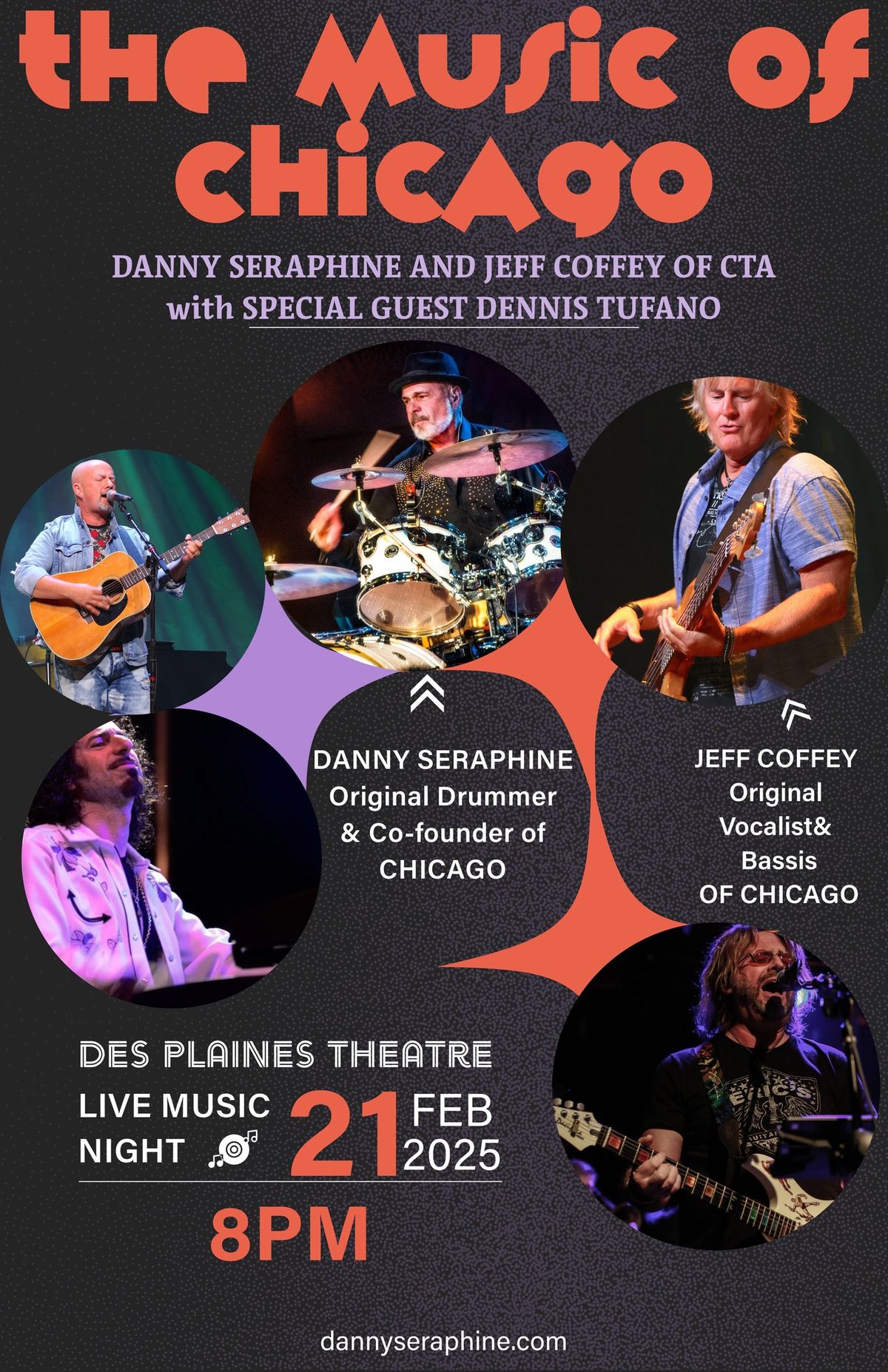 CTA THE MUSIC OF CHICAGO with SPECIAL GUEST DENNIS TUFANO (THE BUCKINGHAMS) Des Plaines Theatre