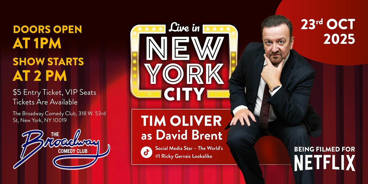 Tim Oliver as Ricky Gervais LIVE in NYC