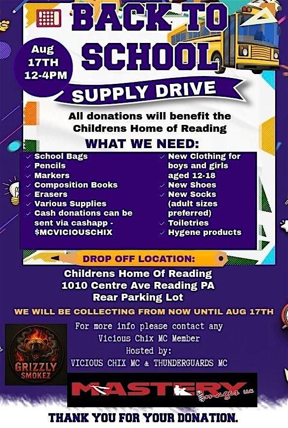 Foster Care Back to School Supplies Drive and Foster Parent Info Session