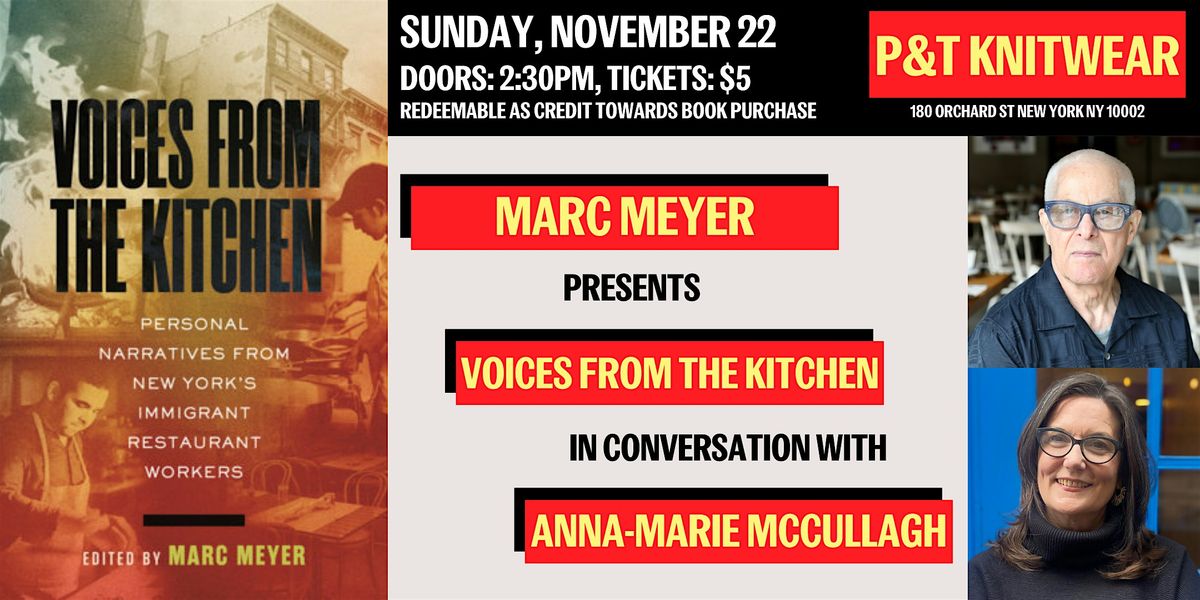Marc Meyer presents Voices from the Kitchen, with Anna-Marie McCullagh