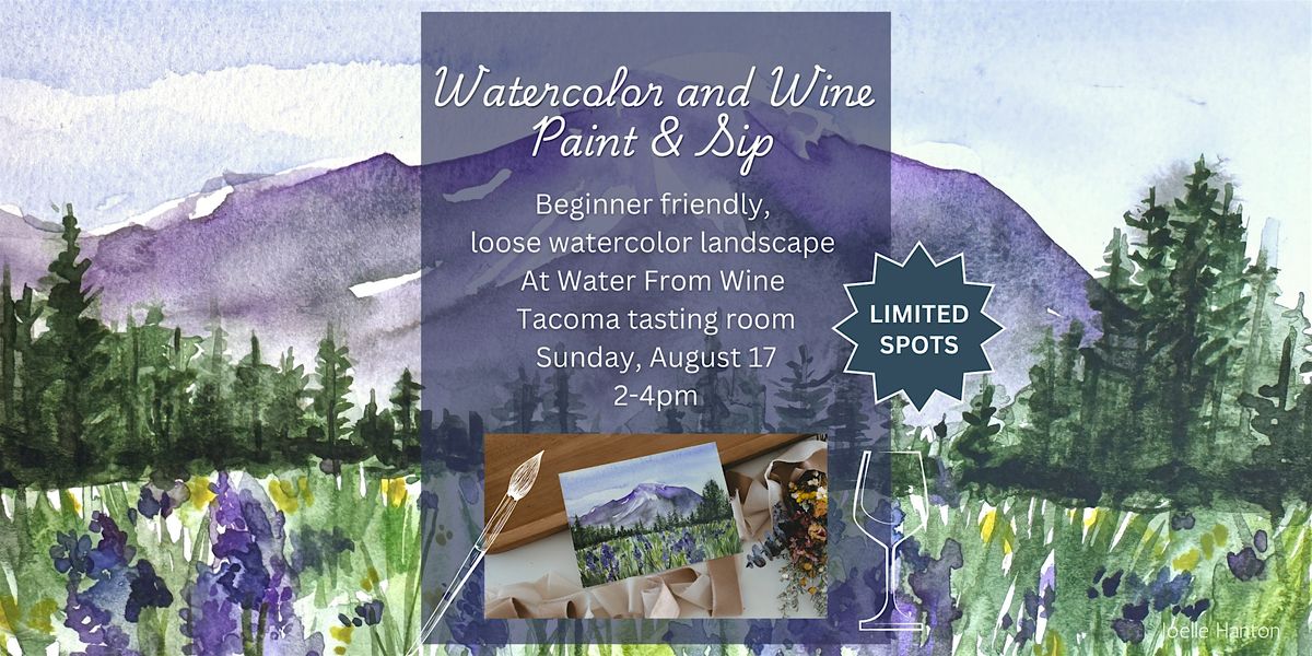 Watercolor and Wine dreamy summer landscape class