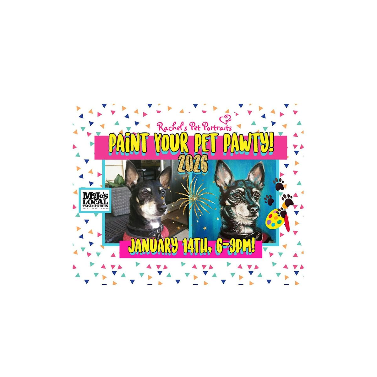 Paint Your Pet PAWty! MoJo\u2019s Local Tap & Kitchen!!