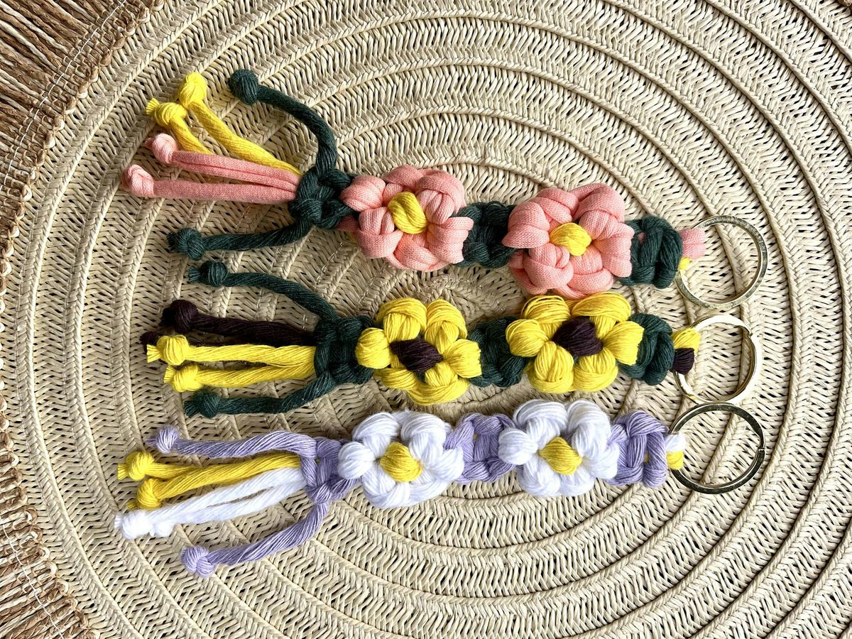 Macrame Daisy Keyring Workshop- Number 85, Cheltenham