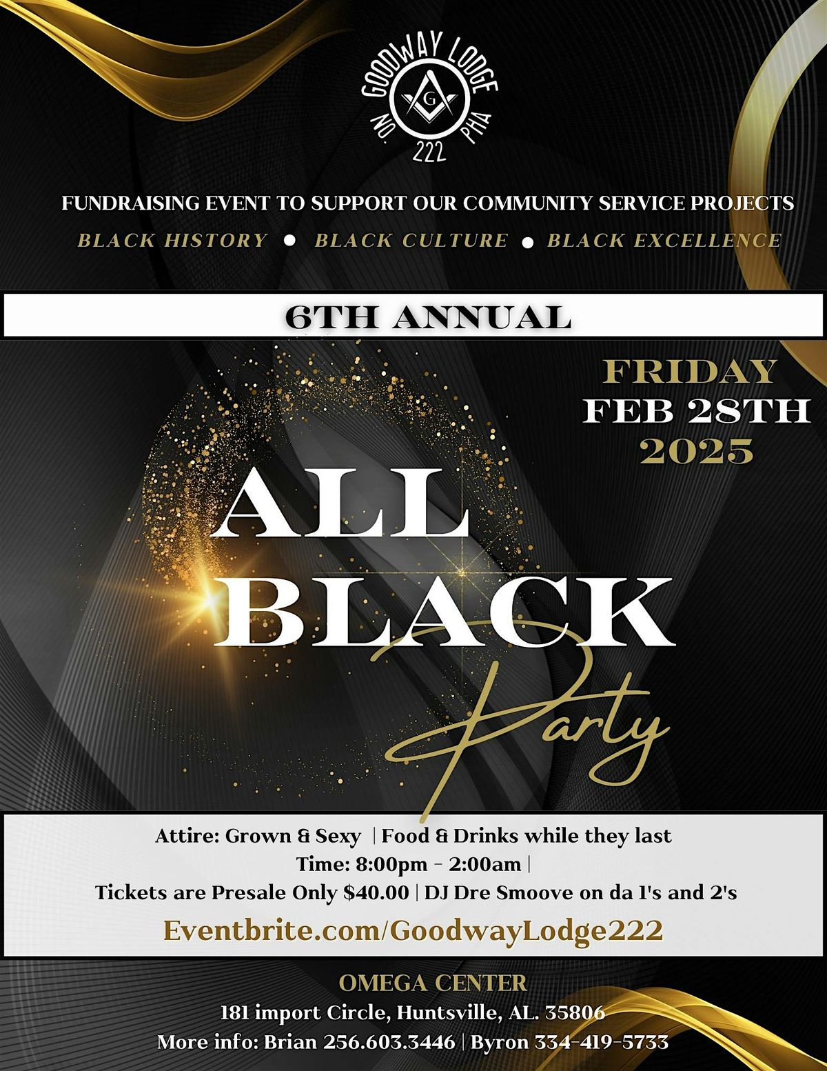 Goodway Lodge No. 222 6th Annual All Black Party