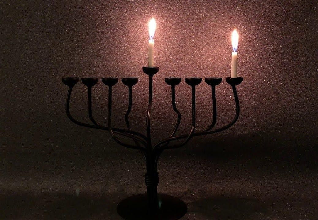 First night of Hanukkah Candle Lighting