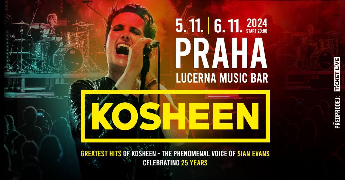 KOSHEEN (UK) vystoup\u00ed 5.11. a 6.11. na speci\u00e1ln\u00edm koncertu v Praze, Lucerna Music Bar.