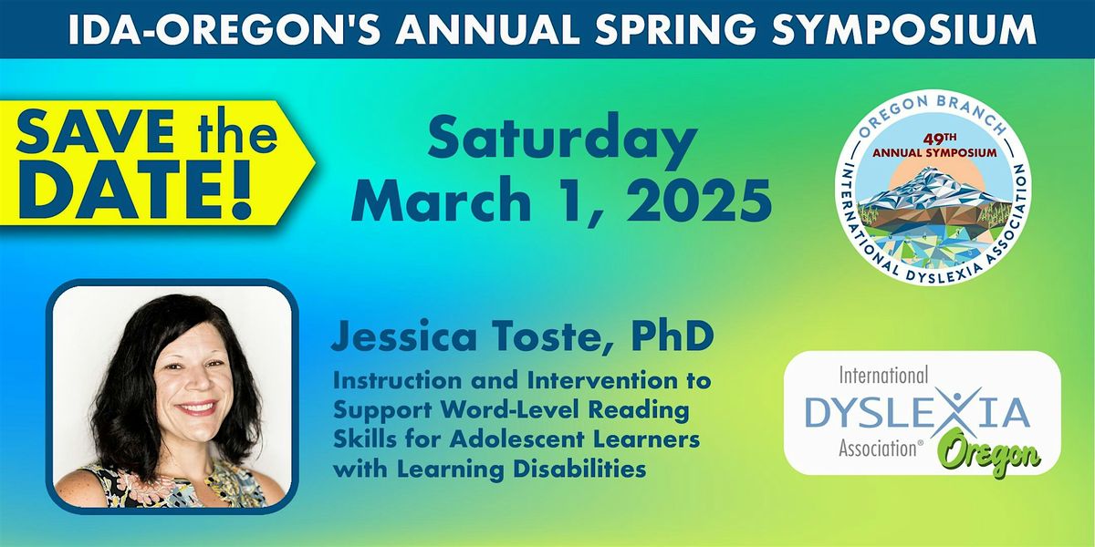 49th Annual Spring Symposium with Jessica Toste, Ph.D.