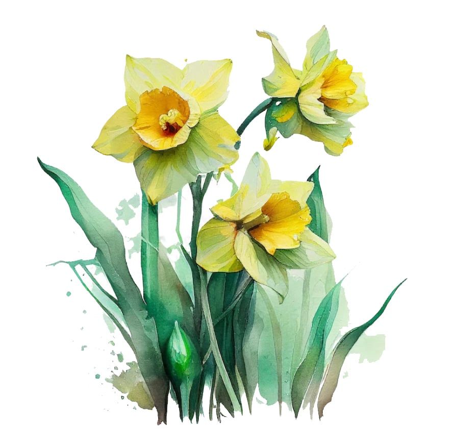 Watercolour art class Daffodils 
