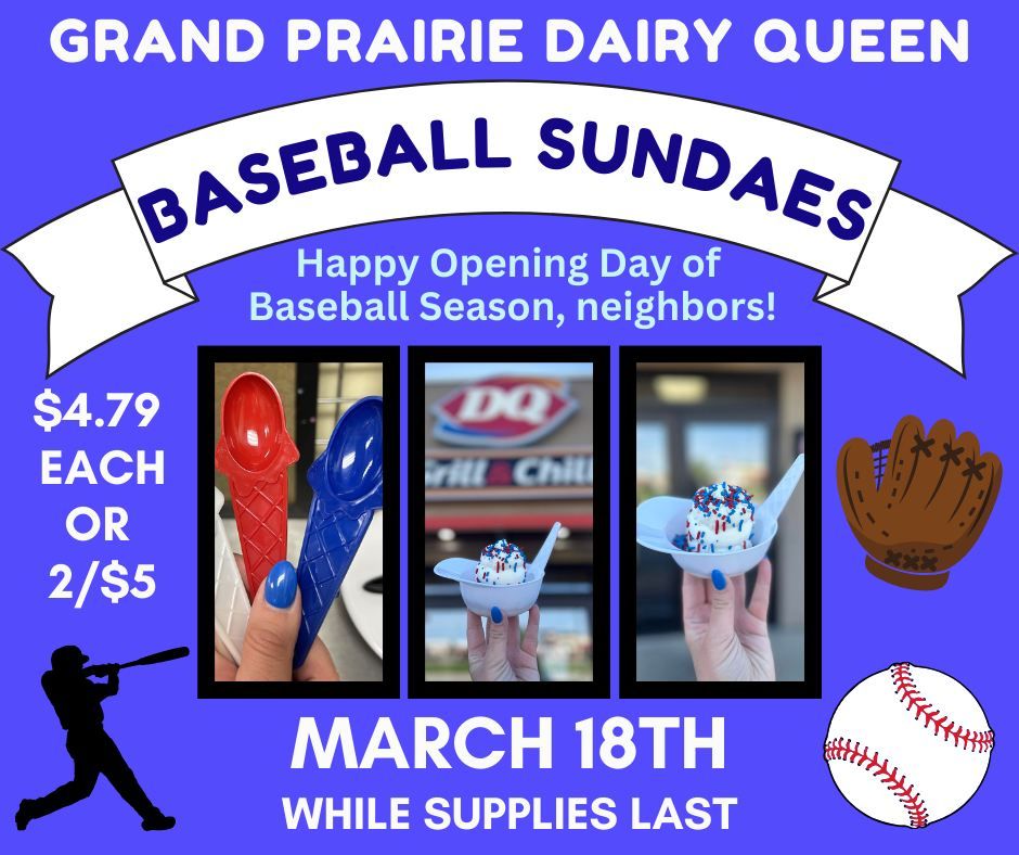 Celebrate MLB Opening Day with DQ! Baseball Sundaes! 