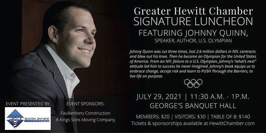 Signature Luncheon Featuring Johnny Quinn, Speaker, US Olympian, Author