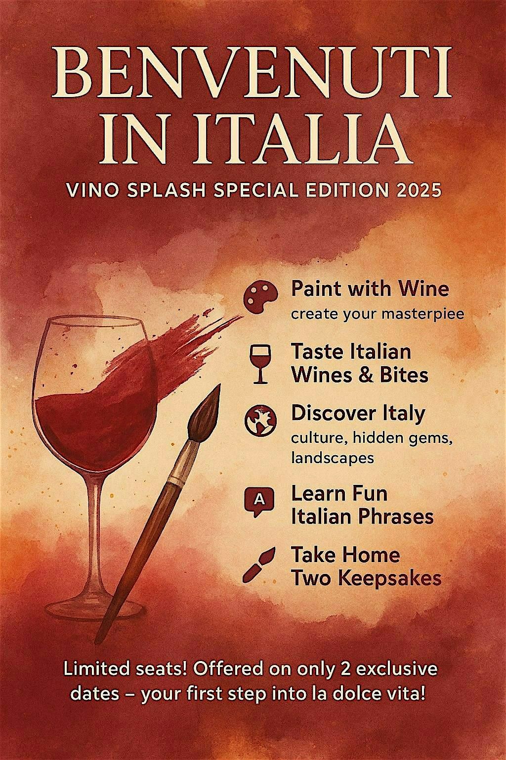 VINO SPLASH EXPERIENCE: BENVENUTI IN ITALIA! Oct, 21