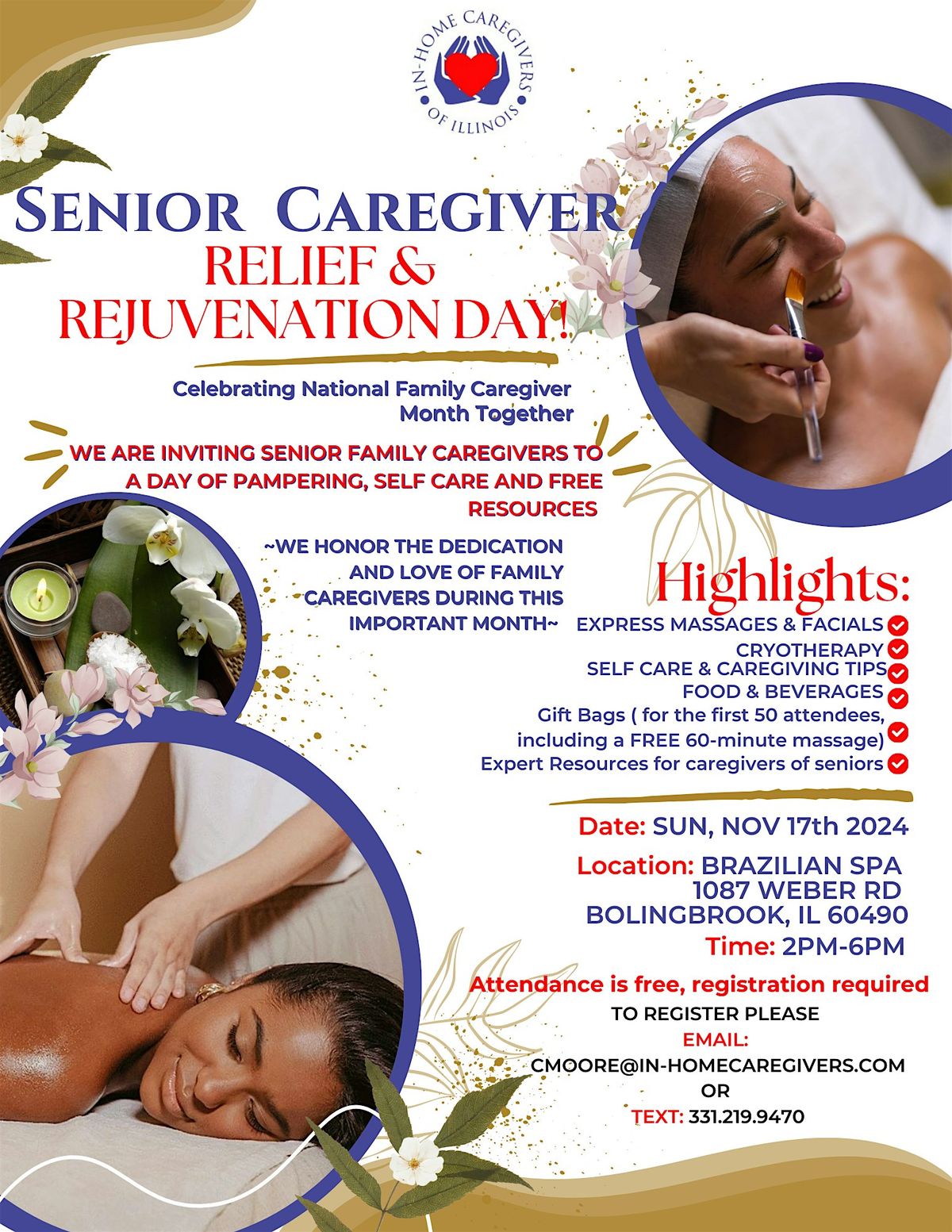 Senior Family Caregiver Relief & Rejuvenation Day