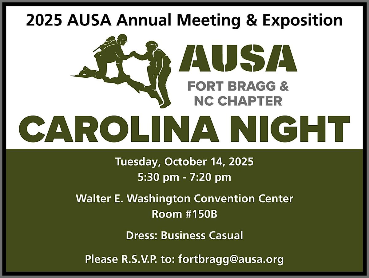 AUSA Fort Bragg & NC Chapter presents: Carolina Night 2025