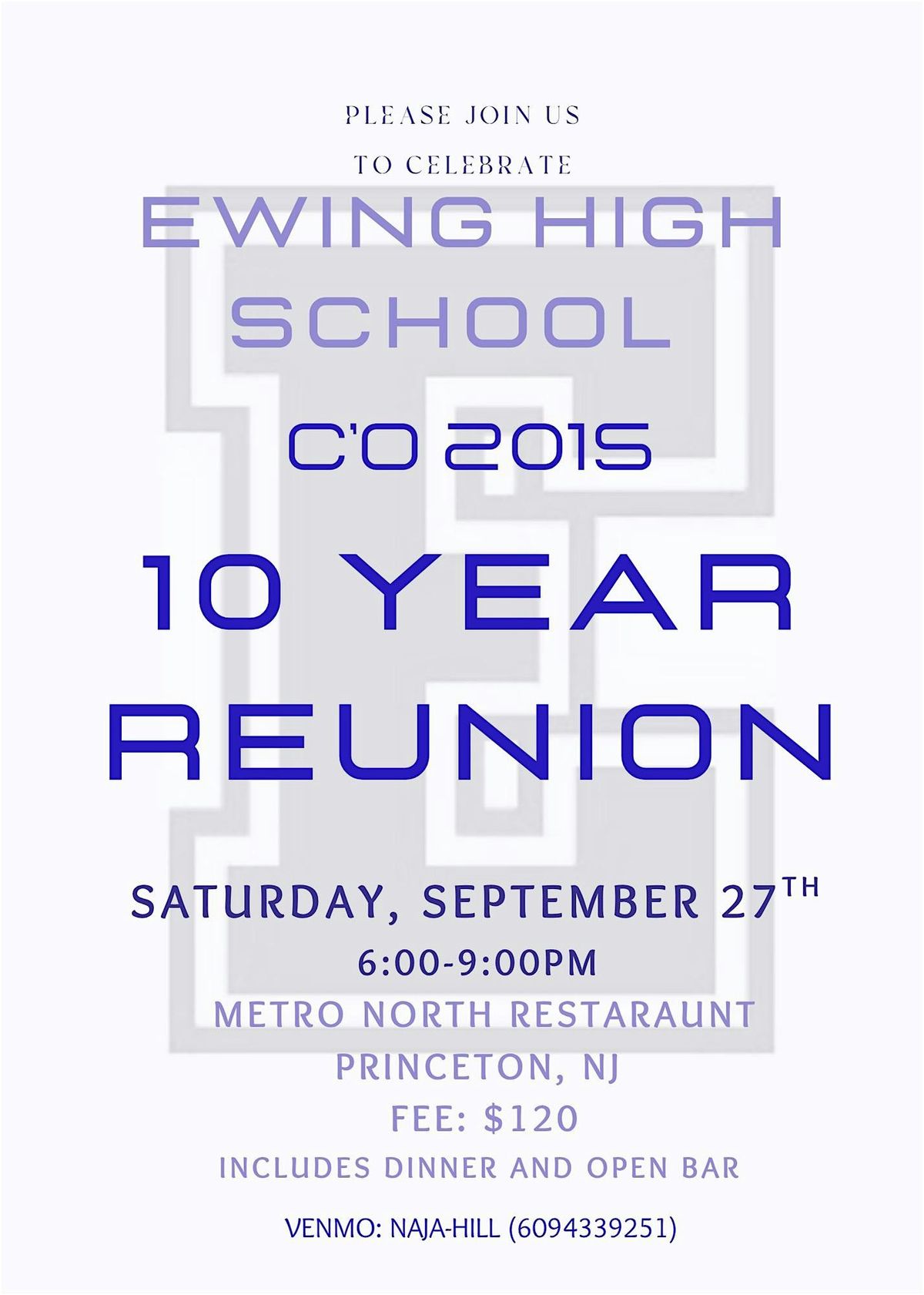 Ewing High School 2015 Class Reunion