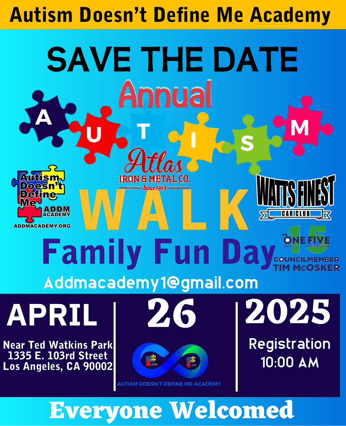 ADDM Academy & Watts Finest Car Club Annual Autism Walk