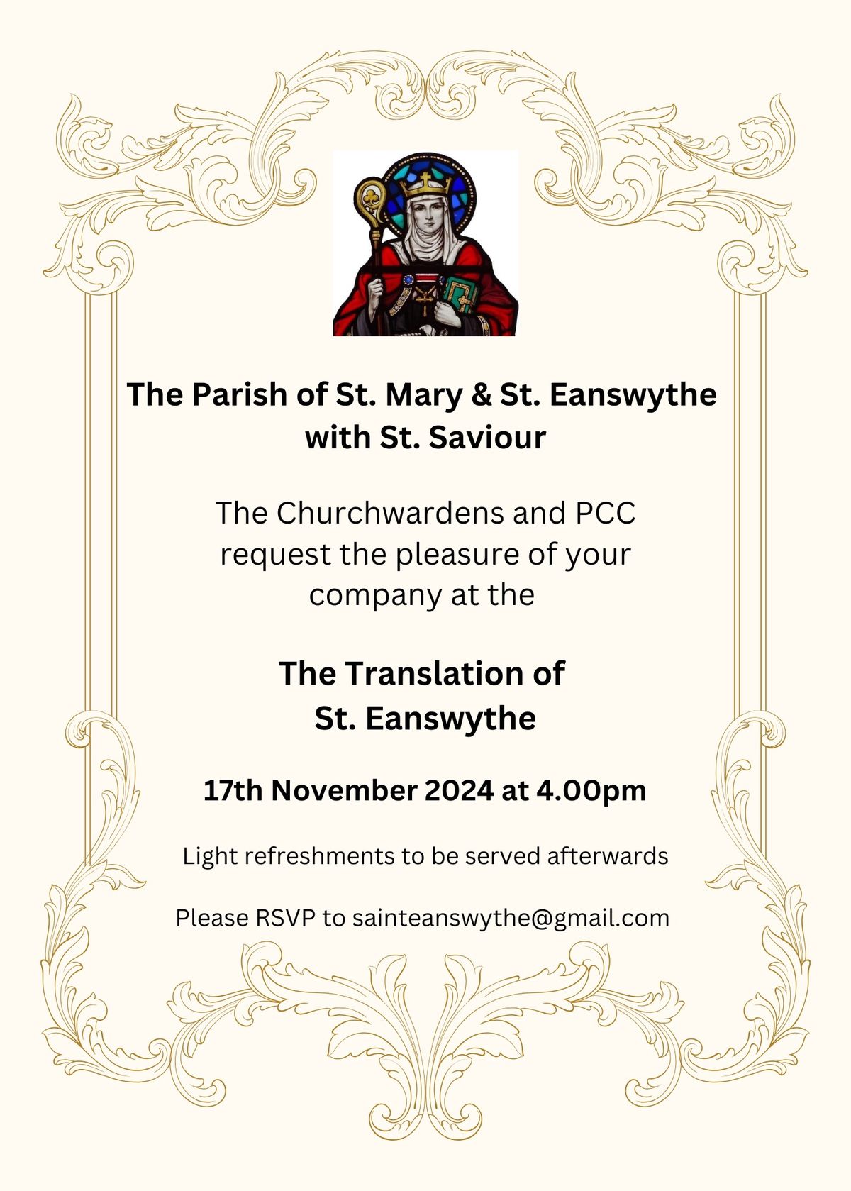 Translation of St Eanswythe\u2019s Relics