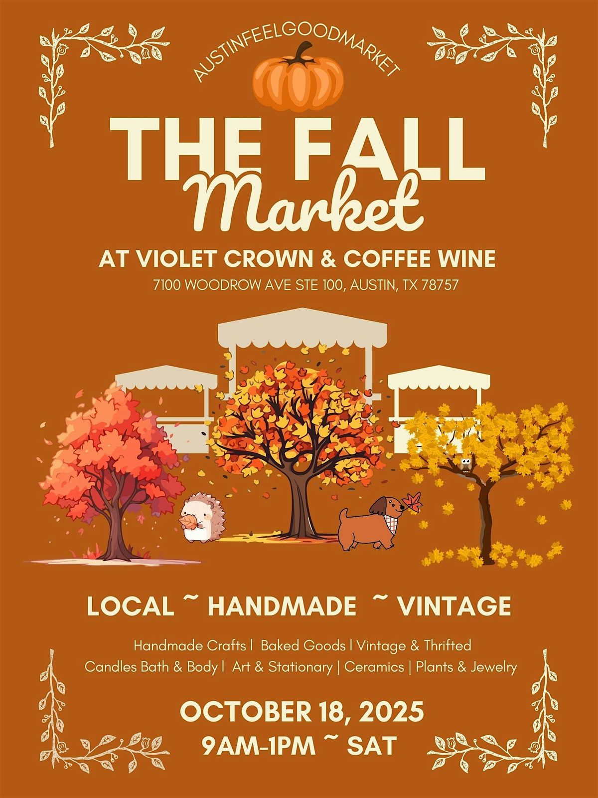 October 18th Fall Market At Violet Crown Coffee & Wine