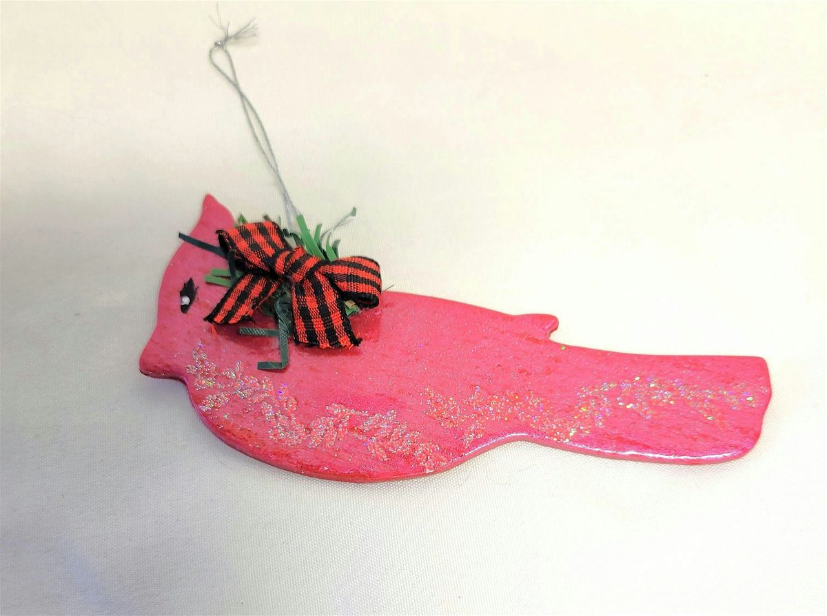 Del Sol Design Polymer Clay Christmas Cardinal Ornament Class