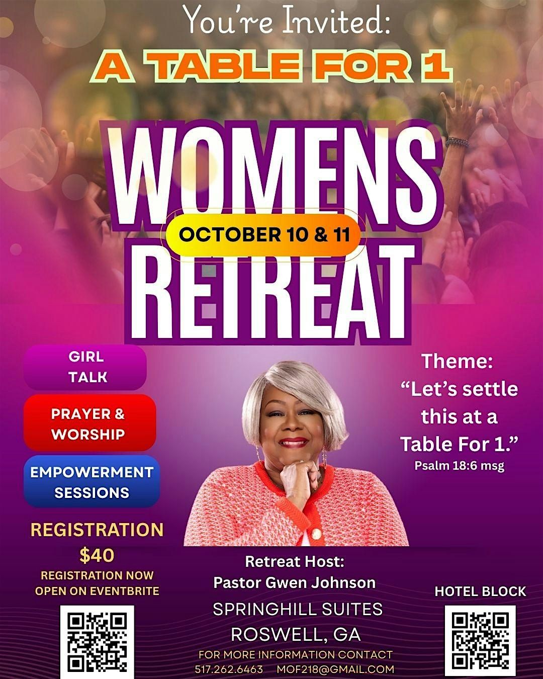 A Table for 1 Women's Retreat!