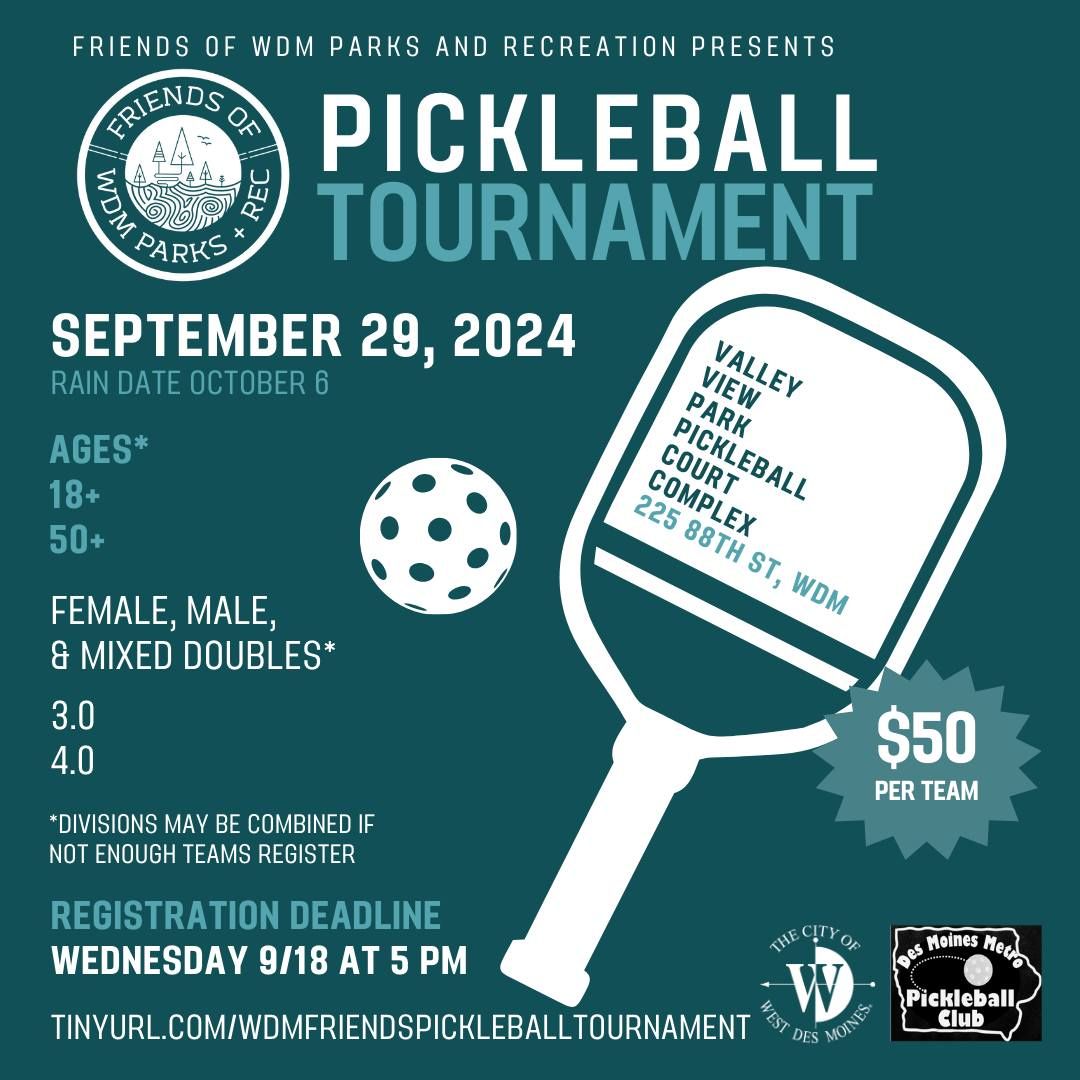 Friends of WDM Parks and Recreation Annual Pickleball Tournament