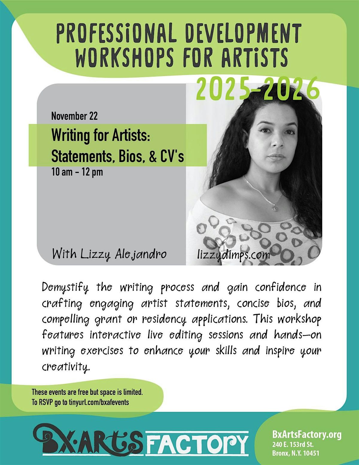 Writing for Artists:  Statements, Bios, & CV's with  Lizzy Alejandro