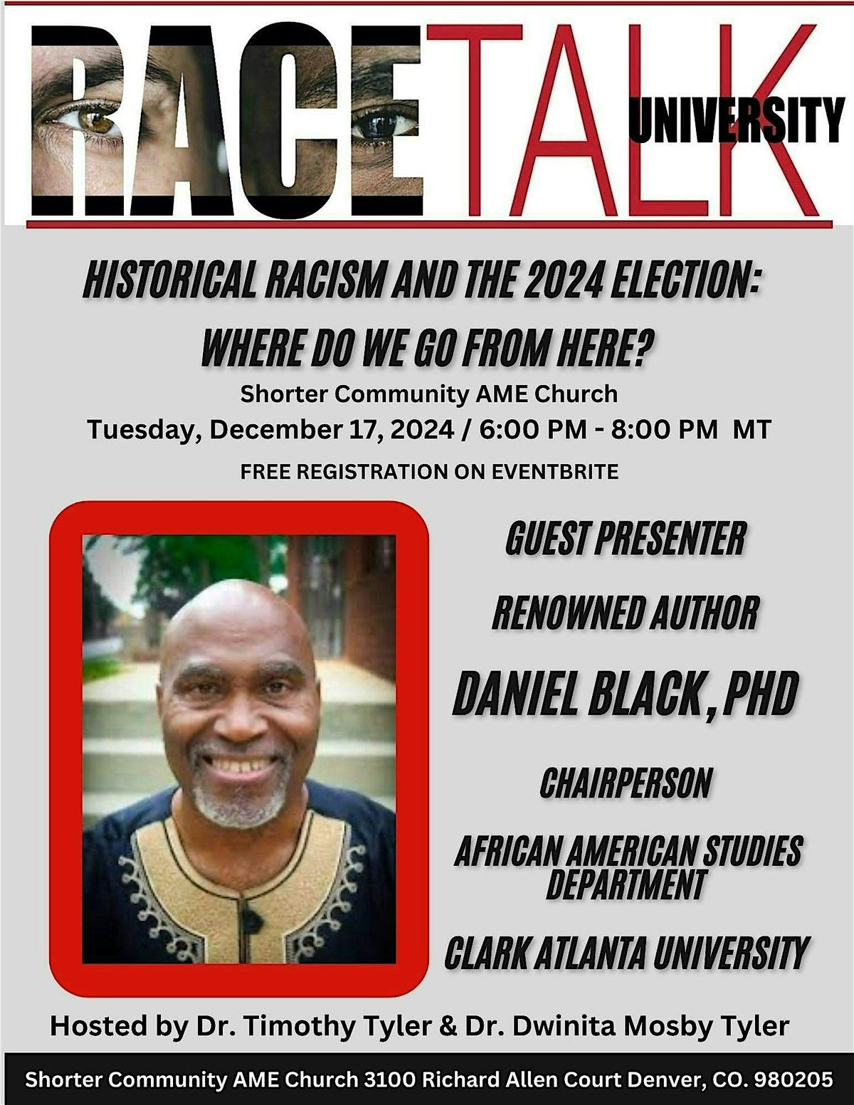 Race Talk U\/Historic Racism & The 2024 Election: Where Do We Go From Here?