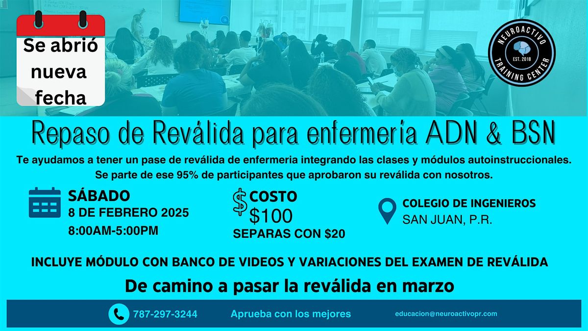 REPASO DE REV\u00c1LIDA DE ENFERMER\u00cdA | ADN y BSN en San Juan