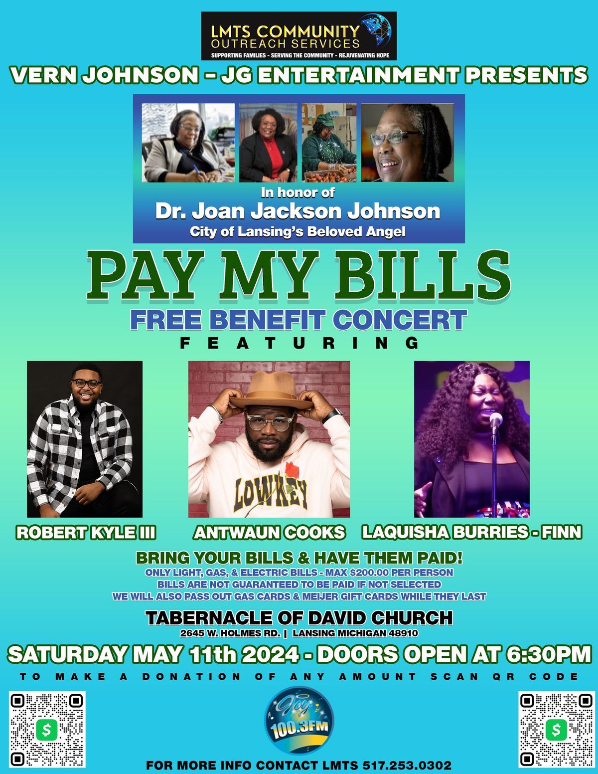 Pay My Bills Benefit Concert in honor of Dr. Joan Jackson Johnson