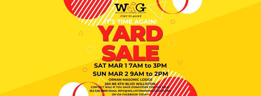 WAG HUGE INDOOR YARD SALE!