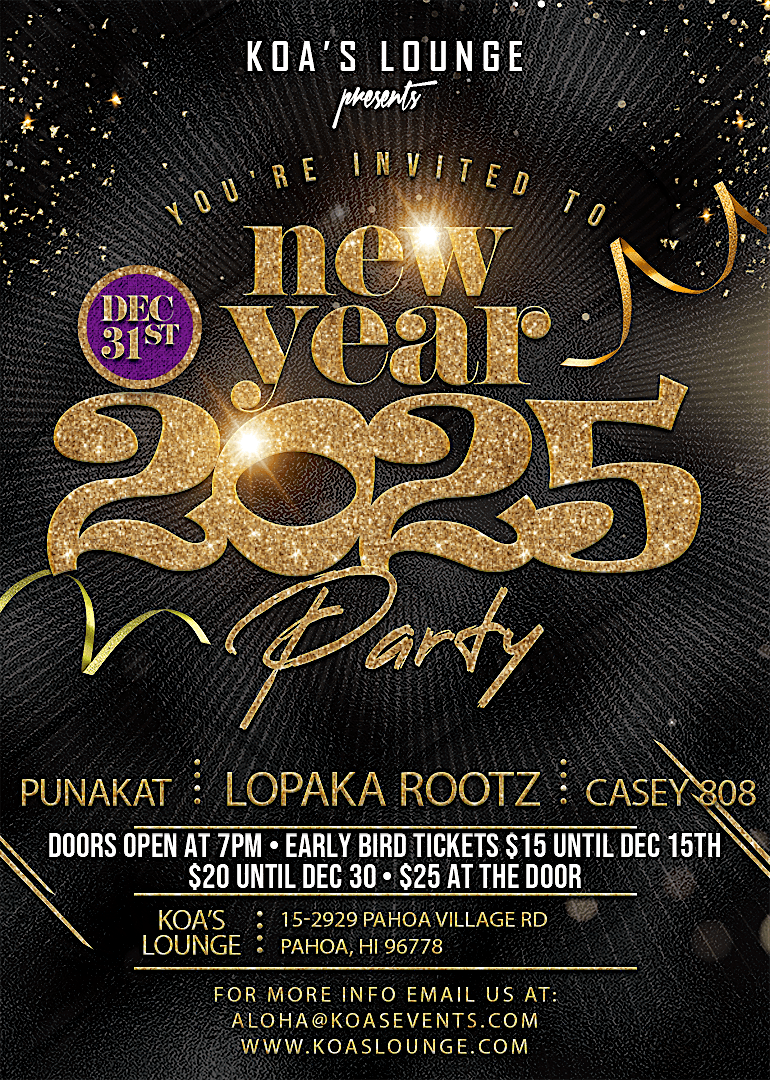 Koa\u2019s Lounge NYE Grand Opening Party