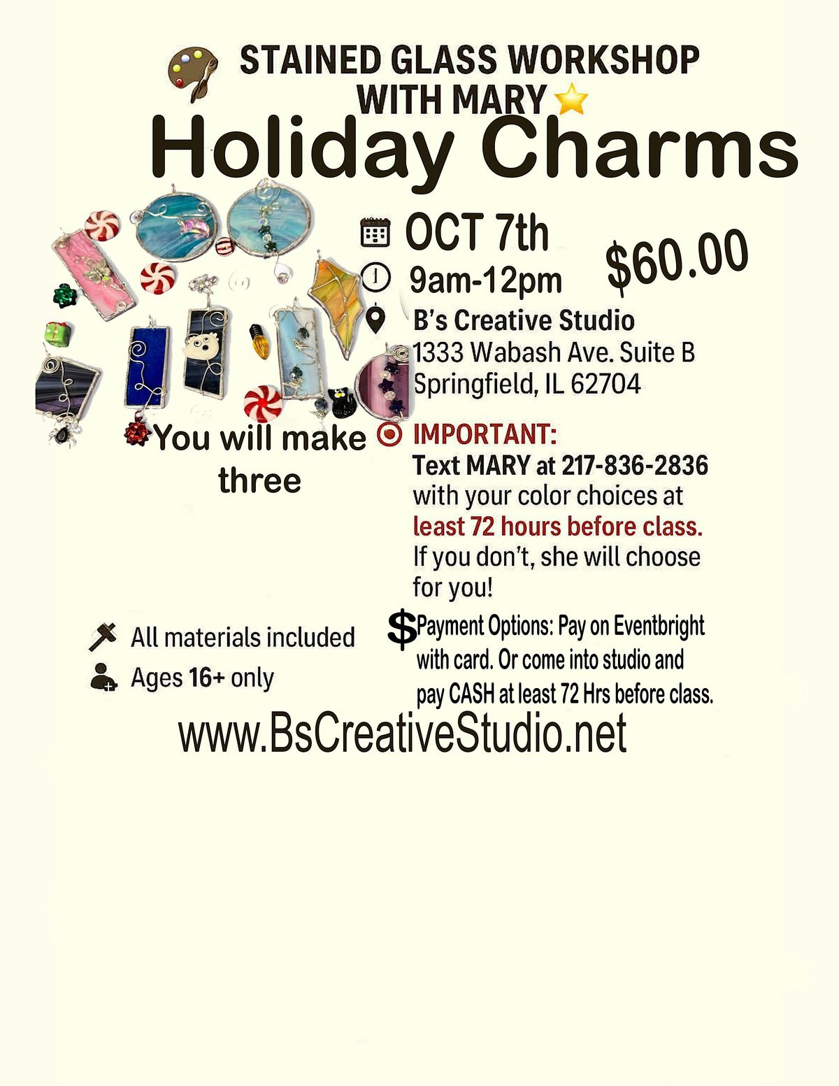 Stained Glass Holiday Charms