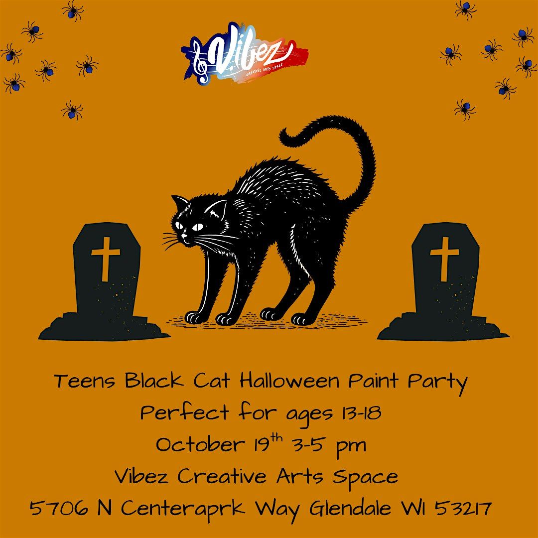 Teens Halloween Black Cat Paint Party