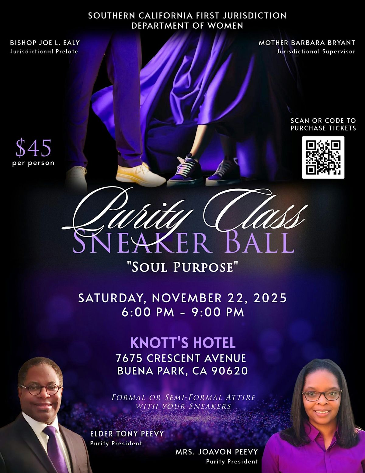 Purity Class Sign Purity Class Sneaker Ball, The Knott's Hotel, Buena Park, 22 November 2025